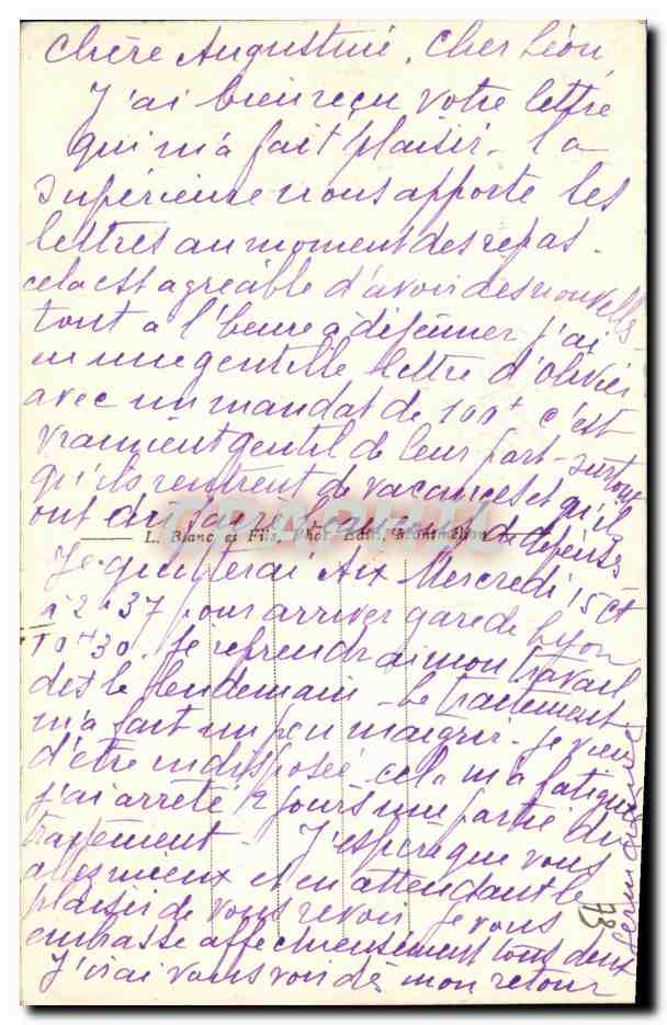 CPA Aix Les Bains Rue de Geneve — Verso