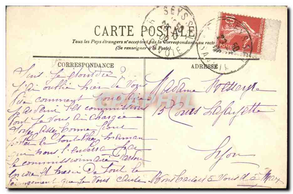 CPA Aix Les Bains Le Grand Port et le Dent du Chat — Verso