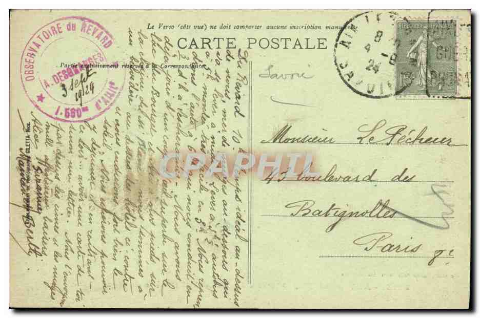 CPA Aix Les Bains Plateau du Revard et Chaine du Mont Blac — Rückseite