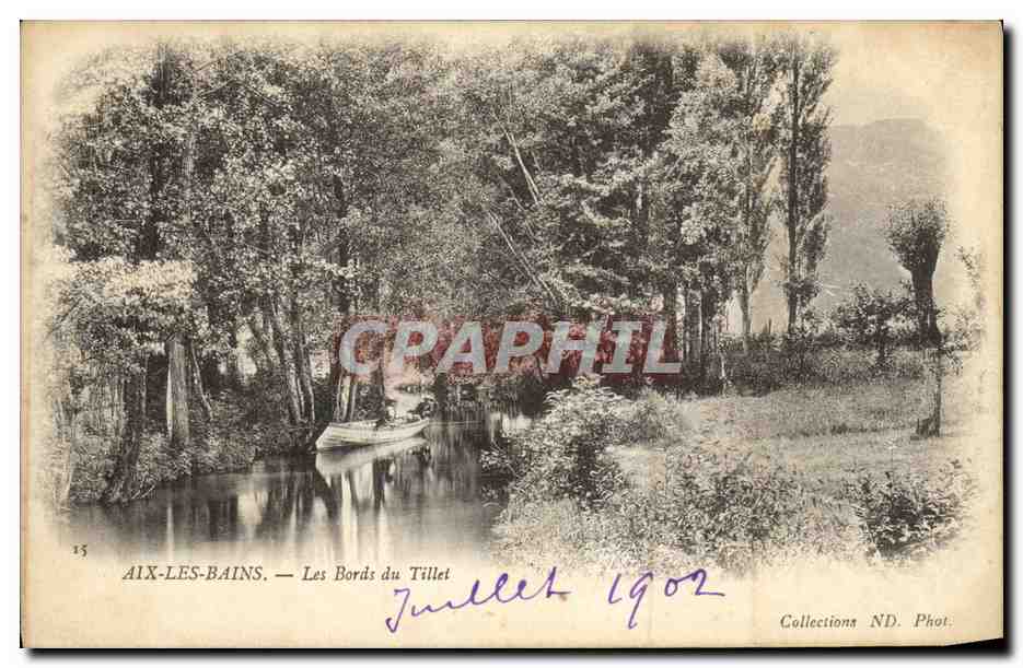 CPA Aix Les Bains Les Bords Du Tillet Barque