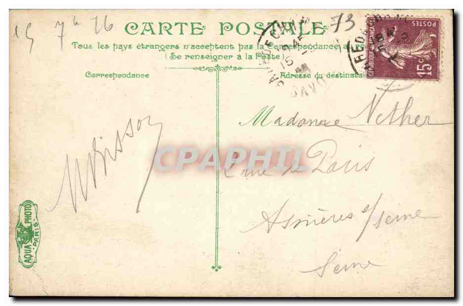 CPA Chambery Les Charmelles Habitation de JJ Rousseau Mme de Vilarens  — Rückseite