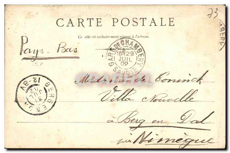 CPA Chambery Portail de Saint Dominique — Rückseite