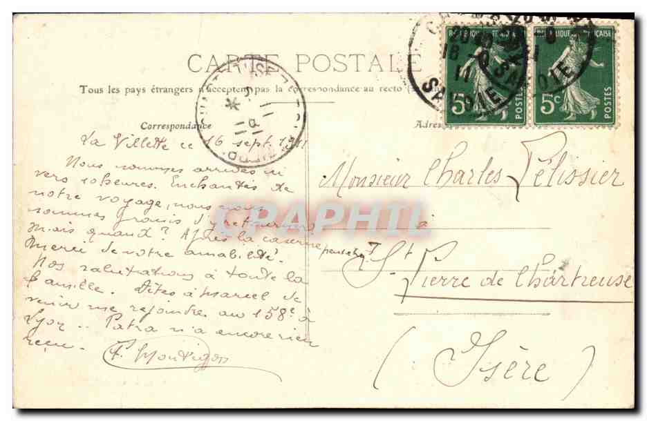 CPA Chambery Place Mache Portail Saint Dominique — Rückseite