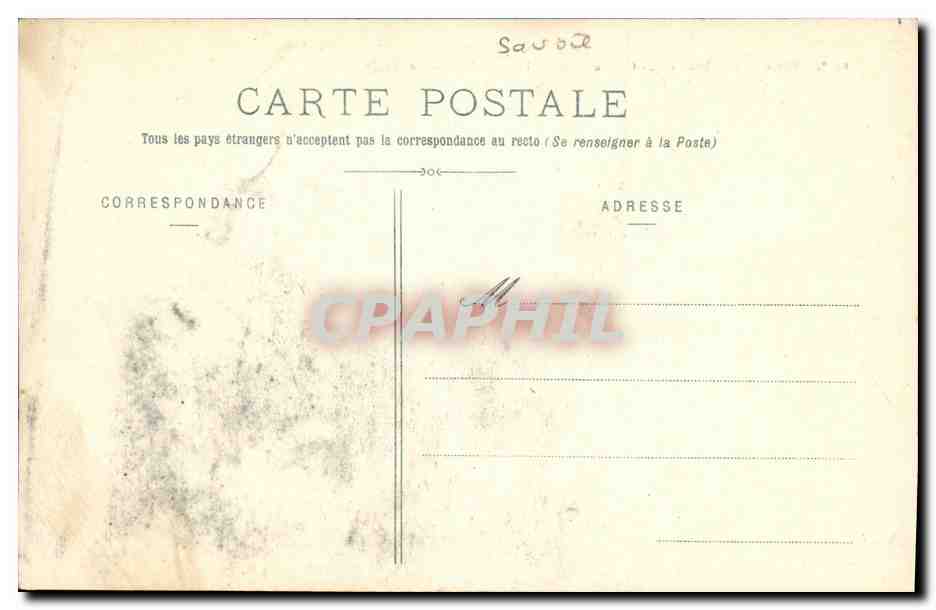 CPA Environs de Chambery Col du Frene et la dent de Granier  — Rückseite