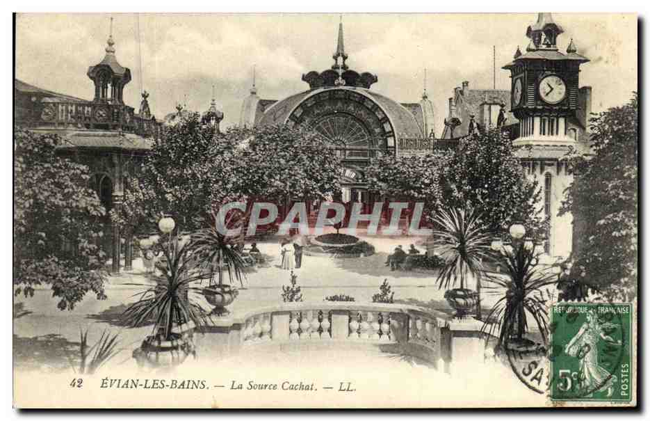 CPA Evian Les Bains La Source Cachat