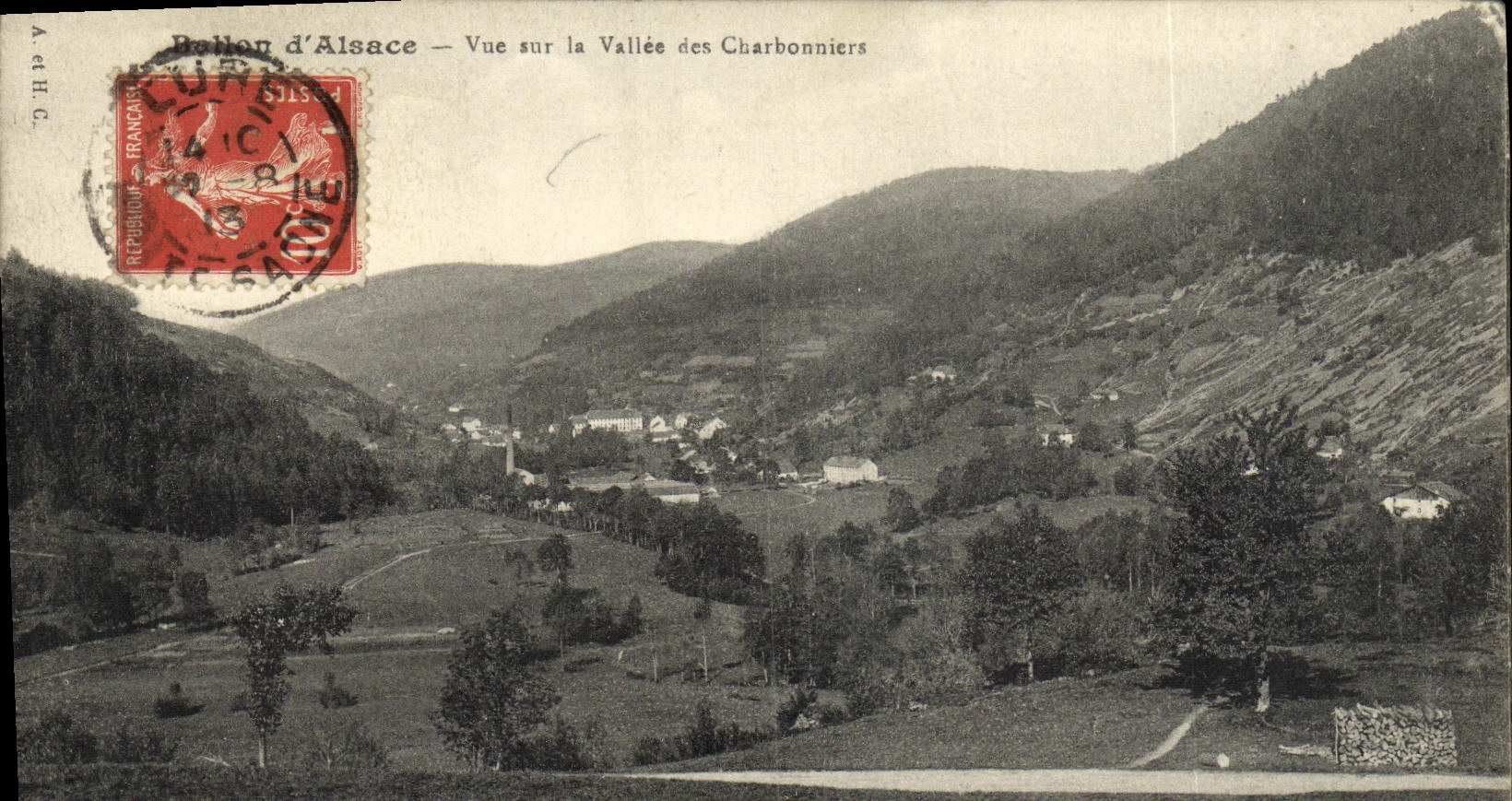 Bollon d'Alsace — Vue sur la Vallée des Charbonniers — éditeur A. et H.C.
