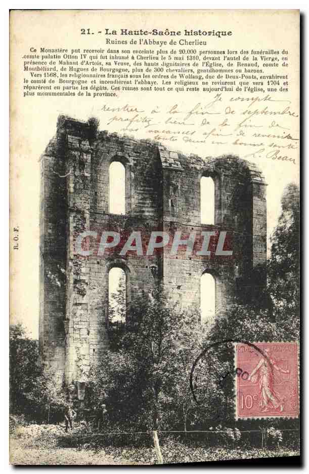 CPA La Haute Saone Historique Ruines de L Abbaye de Cherlieu