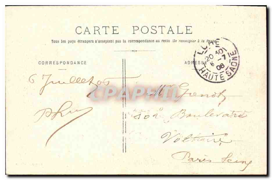CPA Luxeuil Porte du Chene — Rückseite