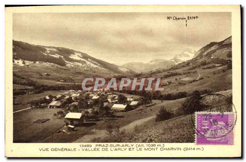CPA Praz Sur Arly Vue Generale Vallee De L Arly Et Le Mont Charvin