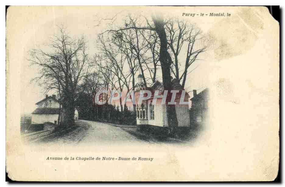 CPA Avenue de la Chapelle de Notre Dame de Romay Paray le monial