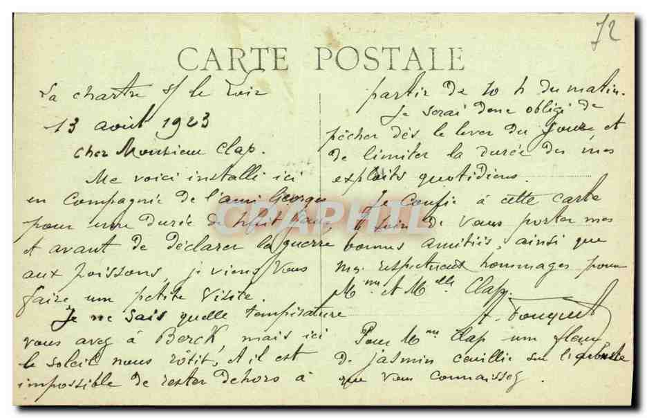 CPA La Chartre Sur le Loir Vue Prise du Du Moulin — Rückseite