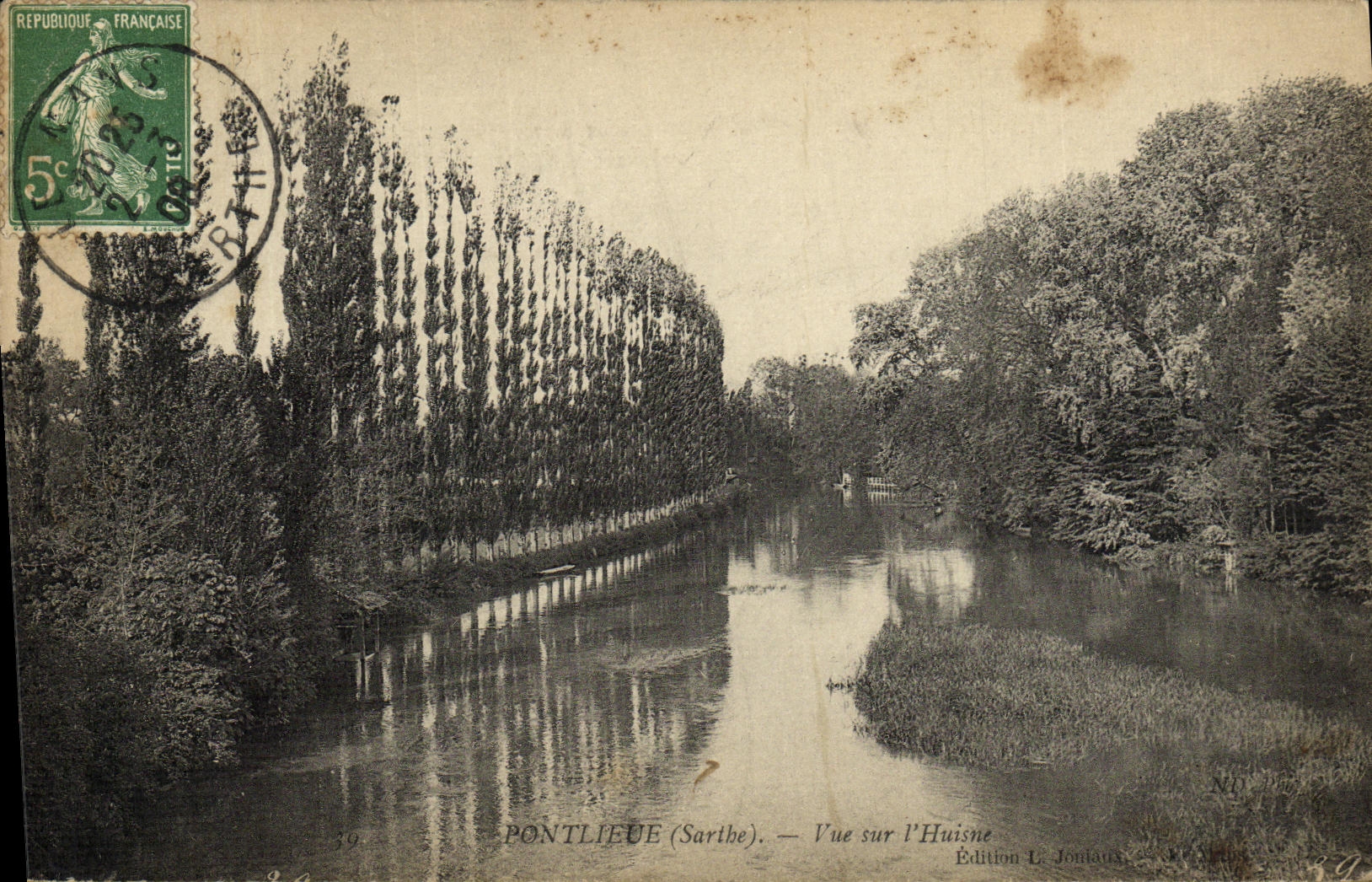 PontlIEUE (Sarthe) — Vue sur l'Huisne — Édition L. Jouhaux, n° 39