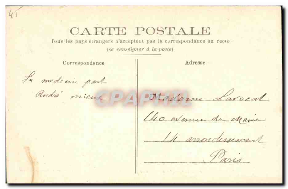 CPA Beaumont Sur Sarthe Le Vieux Pont — Rückseite