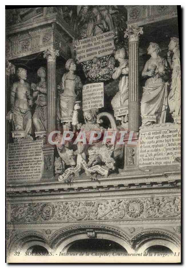 CPA Solemes Interieur de la Chapelle Couronnemer de la Vierge