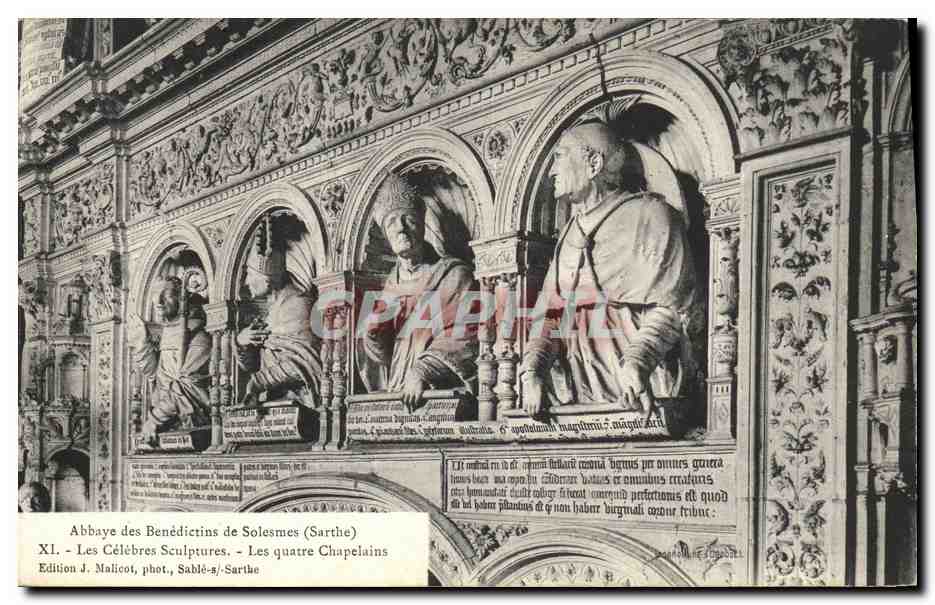 CPA Solesmes Abbaye des Benedictins Les quatre chapelins 