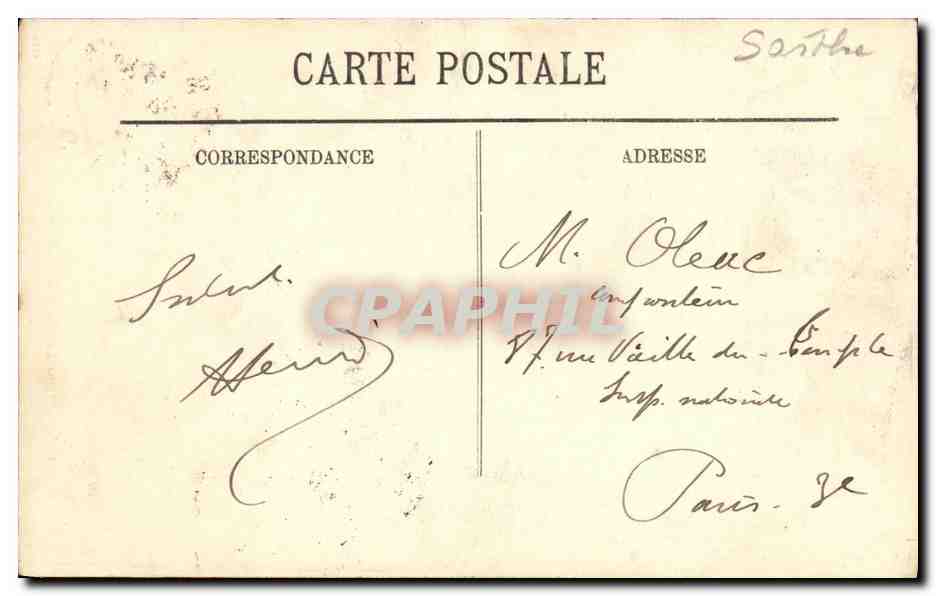 CPA Le Mans Cour du Musee de la Reine Berangere — Rückseite