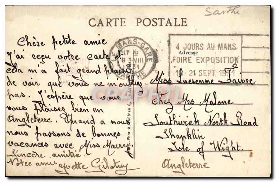 Le Mans — Cathédrale, Pont en X et Tunnel — Verso