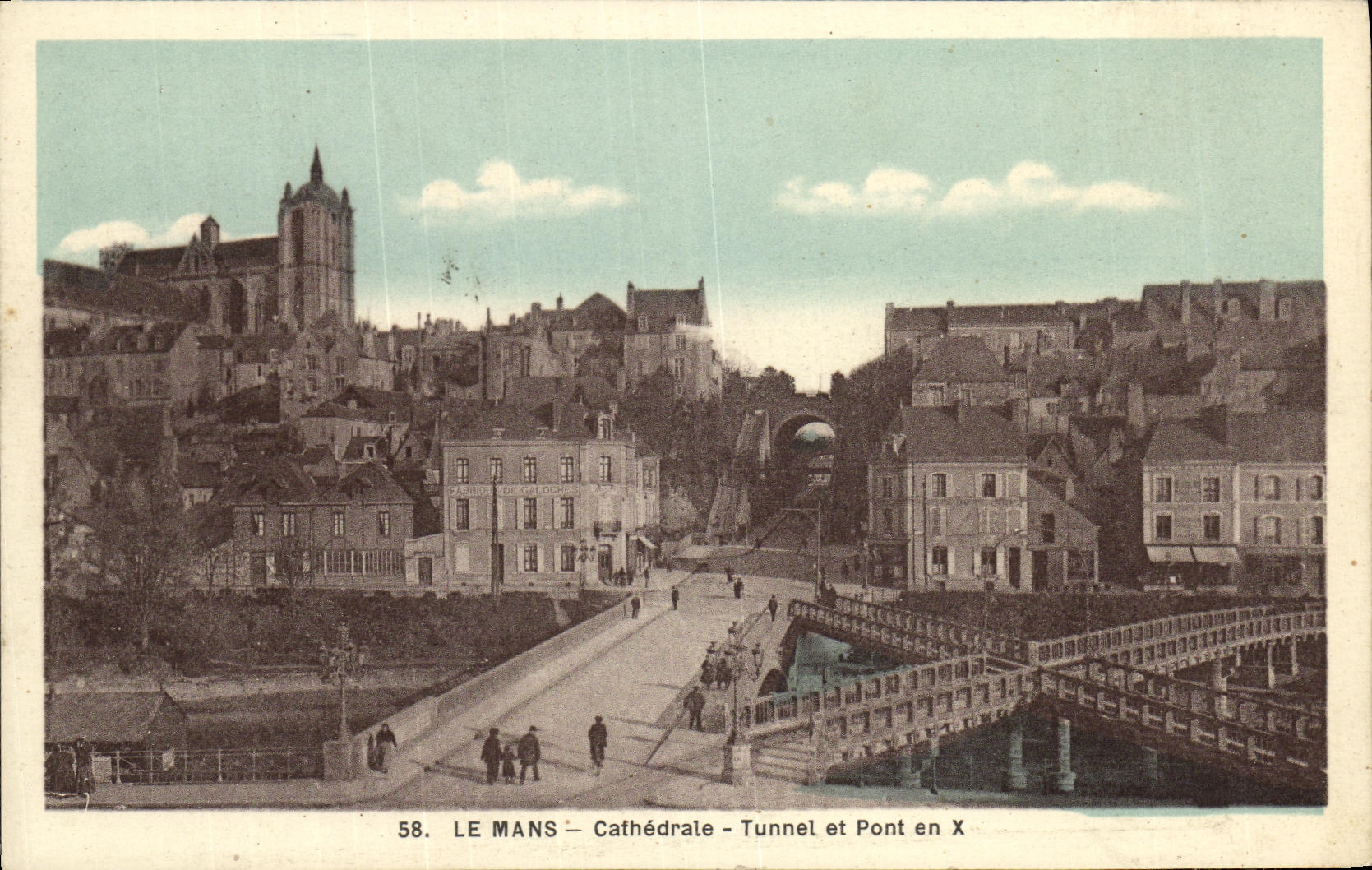 Le Mans — Cathédrale — Tunnel et Pont en X — Éditeur A. Dolbeau, Le Mans