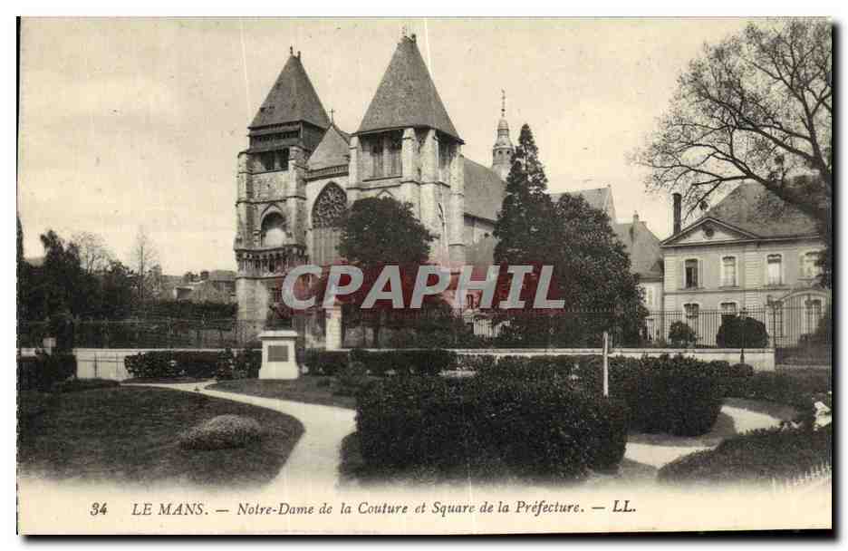 Le Mans — Notre-Dame de la Couture et Square de la Préfecture — LL.