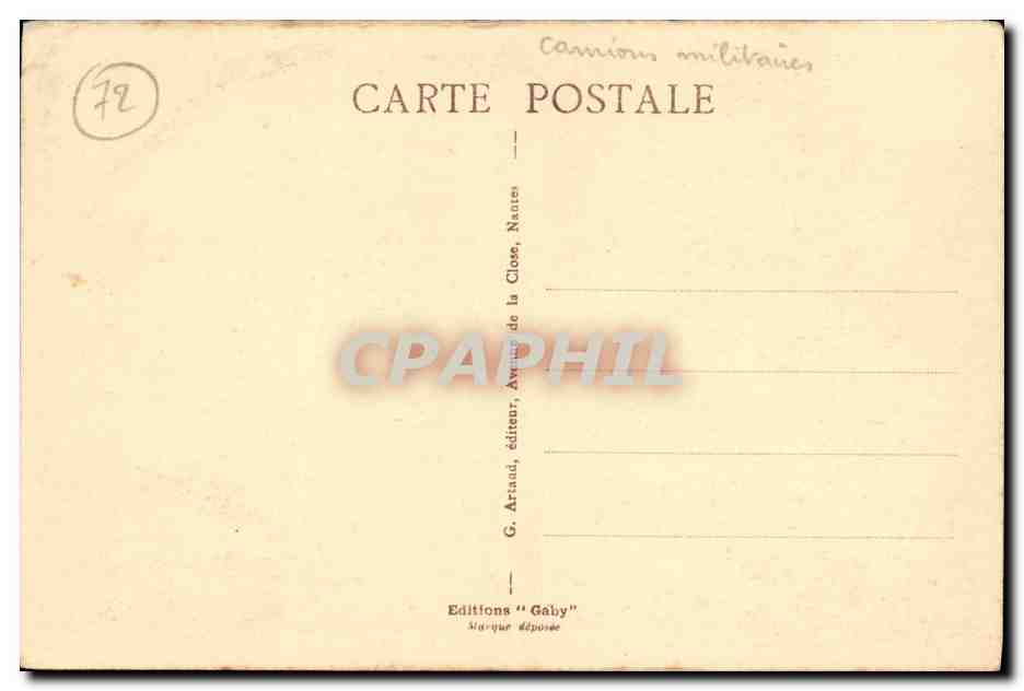 CPA Le Mans Abside de la Cathedrale Camions — Verso