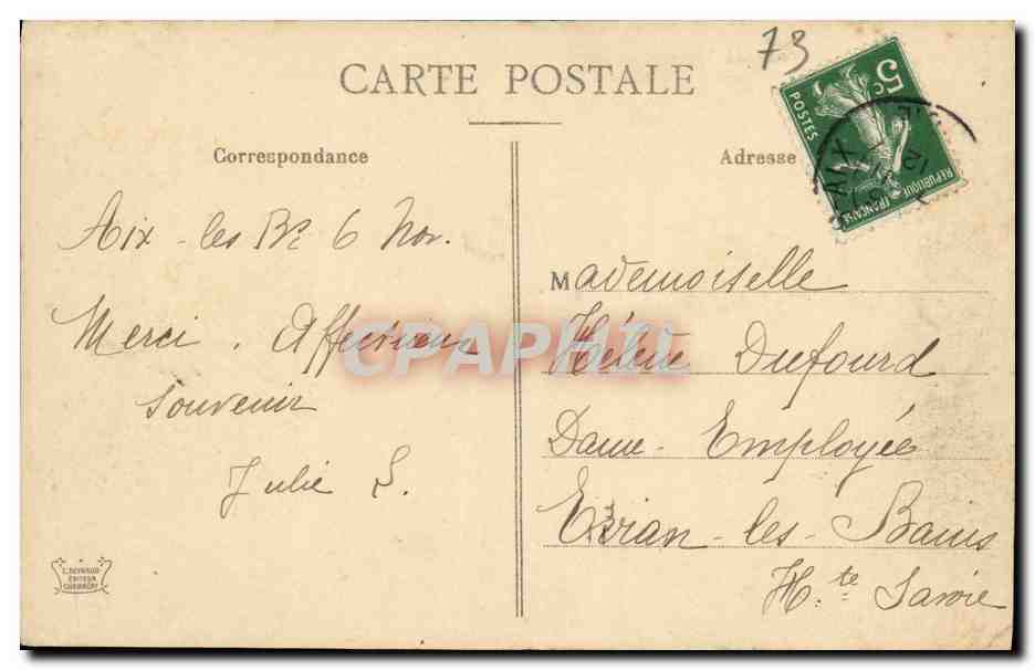 CPA Route de Chambery a Yenne au col du Chat  — Rückseite