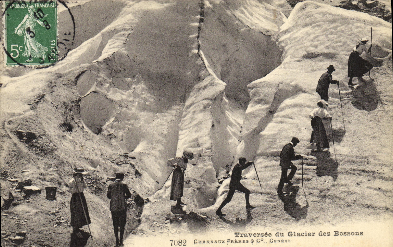 CPA Traversee du Glacier des Bossons Alpinisme 