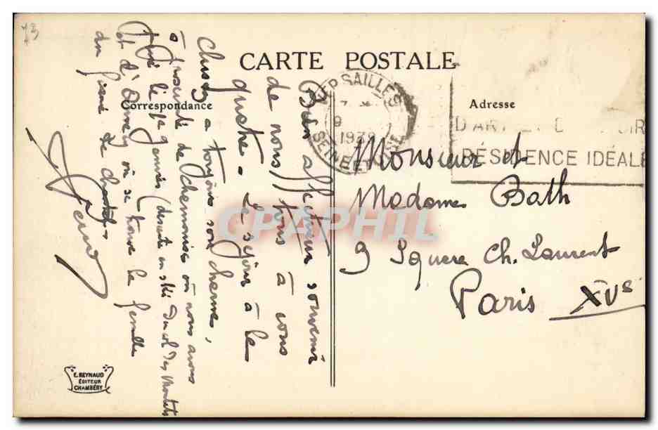 CPA Route de Modane a Lanslebourg Ravin de St Antoine  — Rückseite
