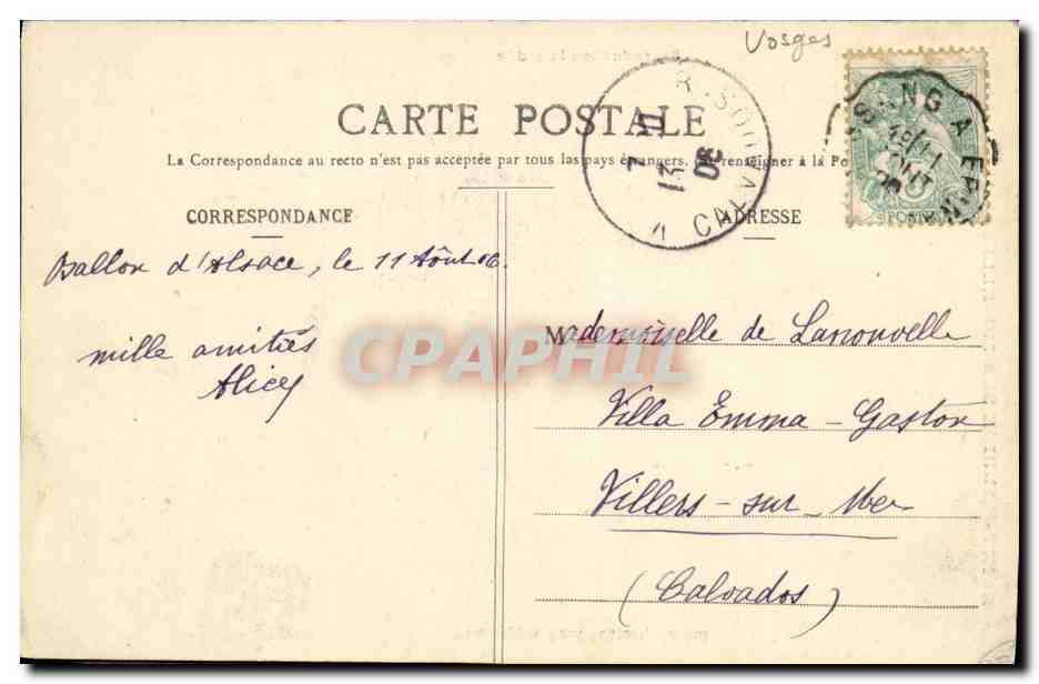 CPA Saint Maurice Sur Moselle La Vierge du Ballon — Rückseite
