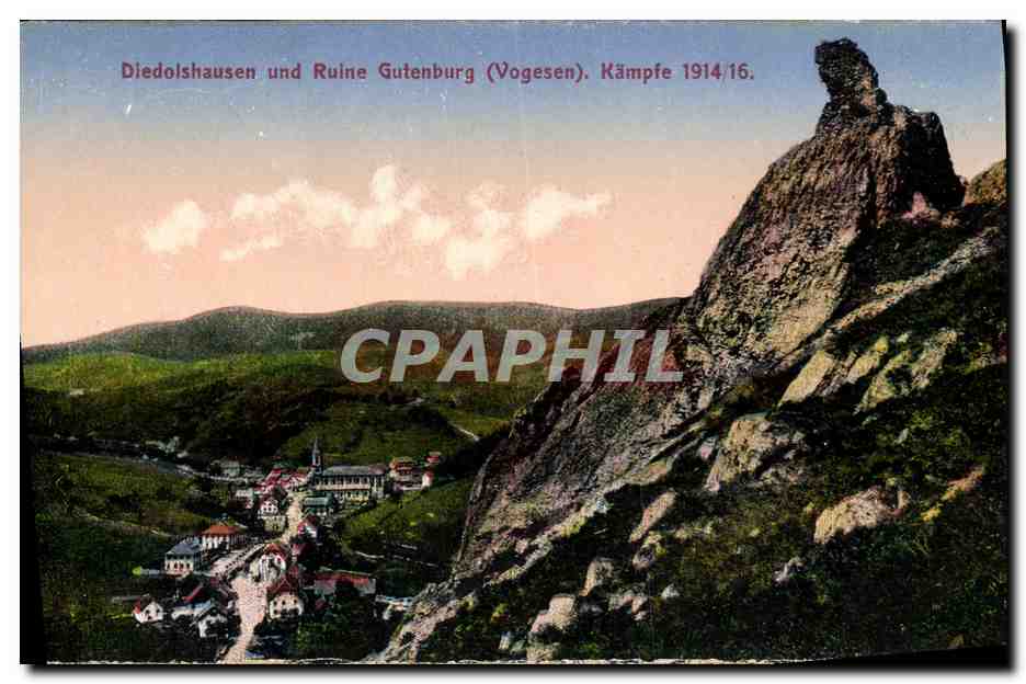 Diedolshausen und Ruine Gutenburg (Vogesen) — Kämpfe 1914/16 — Springer & Söhne, Straßburg