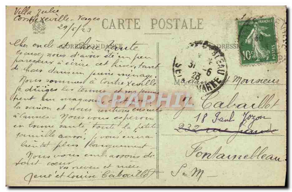 CPA Contrexeville Grand Hotel et Source Du Pavillon — Back