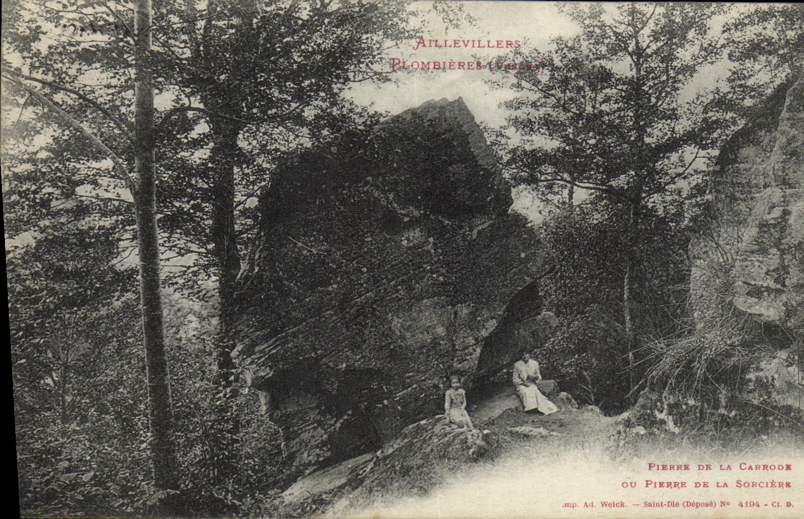 CPA Plombieres Pierre de la Carrode ou pierre de la sorciere