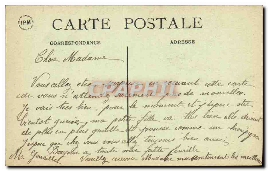 Saint-Just-en-Chaussée — Avenue du Château — Édit. Décèle, « Café Français » — Rückseite