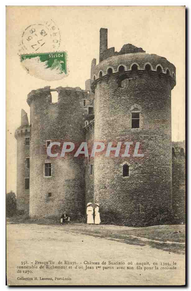 Château de Suscinio — Presqu'île de Rhuys — Éditeur H. Laurent, Port-Louis, n° 358