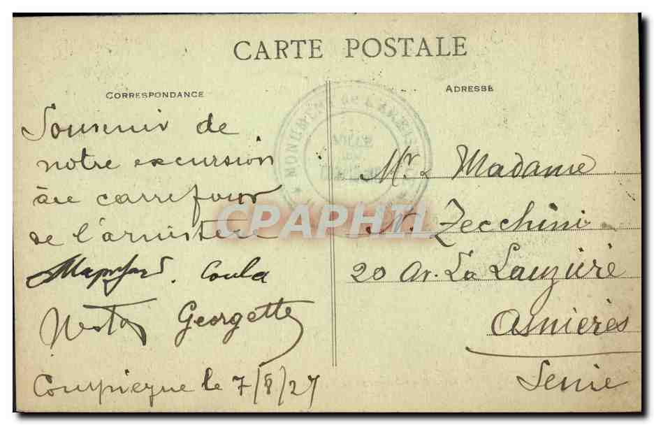 CPA Foret De Compiegne Clairiere de la Victoire Militaria  — Rückseite