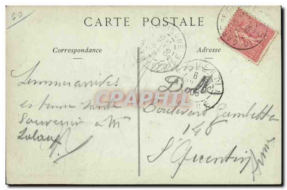 CPA Compiegne Le Chateau Cahinet de Toilette de L Imperatrice — Rückseite