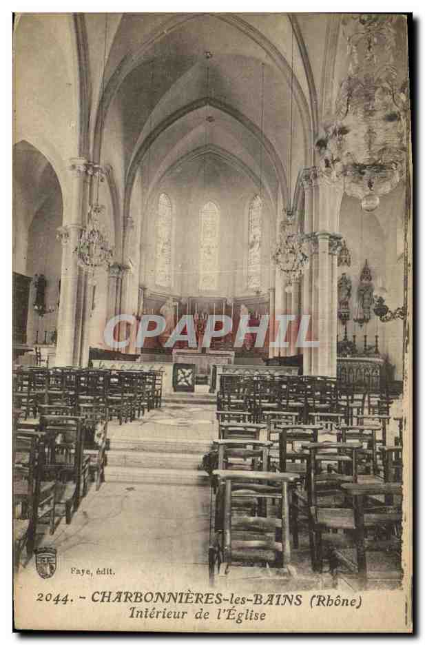 Charbonnières-les-Bains (Rhône) — Intérieur de l'Église — Fayé, éditeur, n° 2044