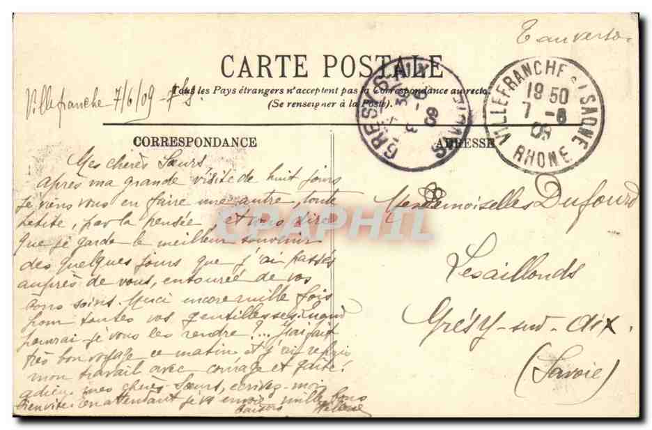 CPA Villefranche Sur Saone Le Monument des Combattants de 1870 1871 Militaria — Verso