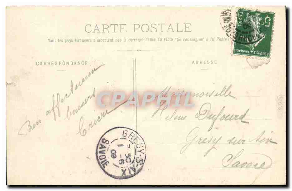 Villefranche-sur-Saône — Place du Promonoir — Allée du Monument des Combattants — Librairie du Centre, Coulombion, édit, Rue Nationale, 189 — Rückseite