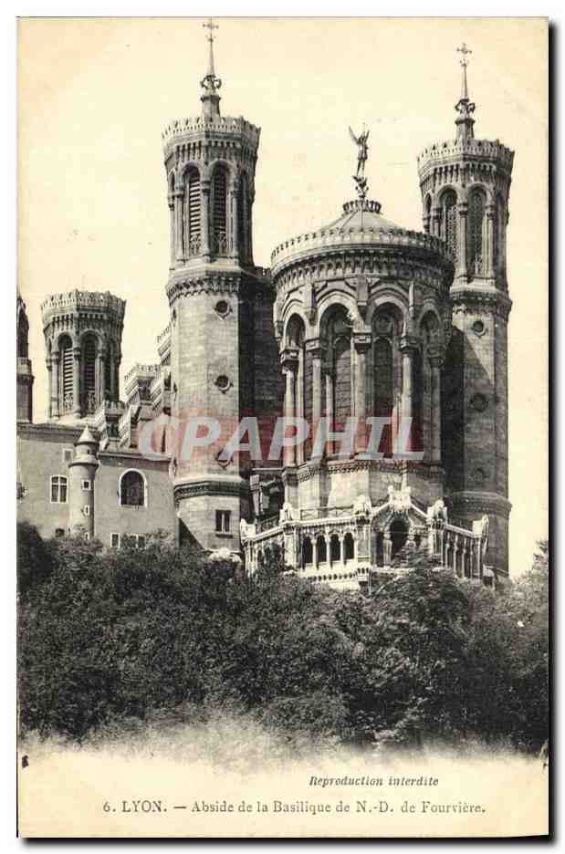 CPA Lyon Abside de la Basilique Nd de Fourviere