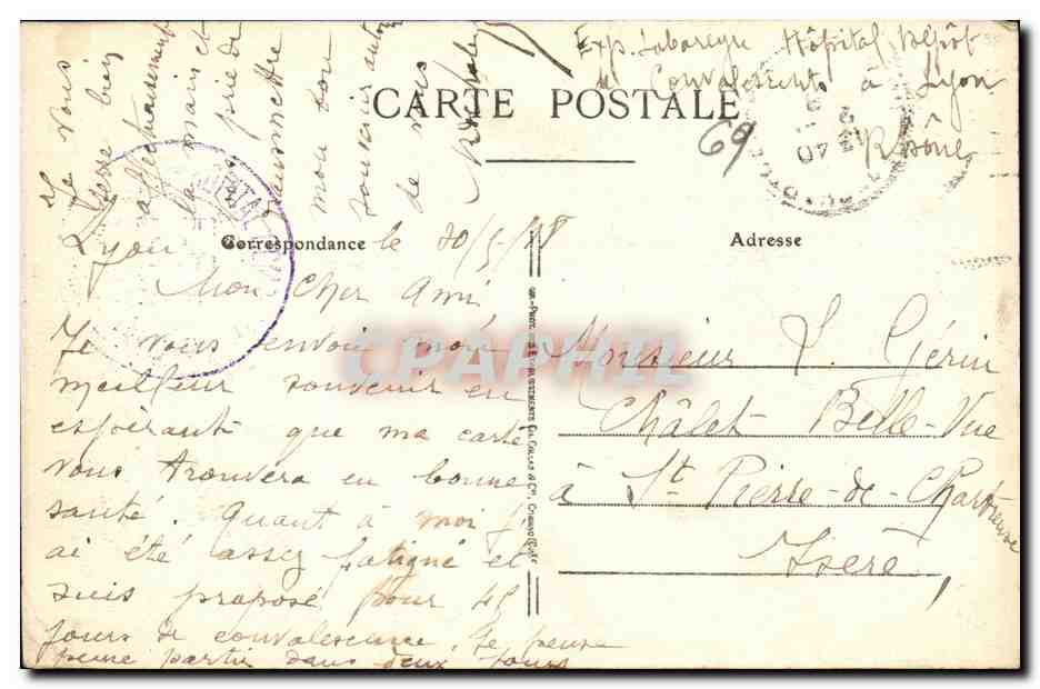 CPA Lyon Parc de la Tete d Or Jardin Alpin — Verso