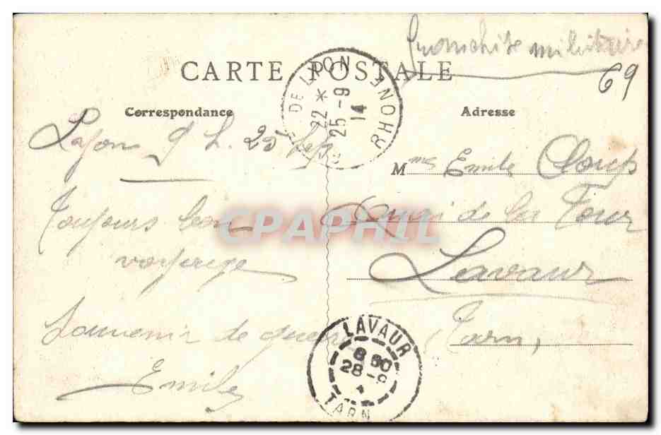 CPA Lyon Place de la Republique Monument Carnot et rue President Carnot — Verso