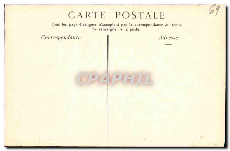 CPA Lyon Le Palais de Justice et le Coleau de Fourviere — Rückseite