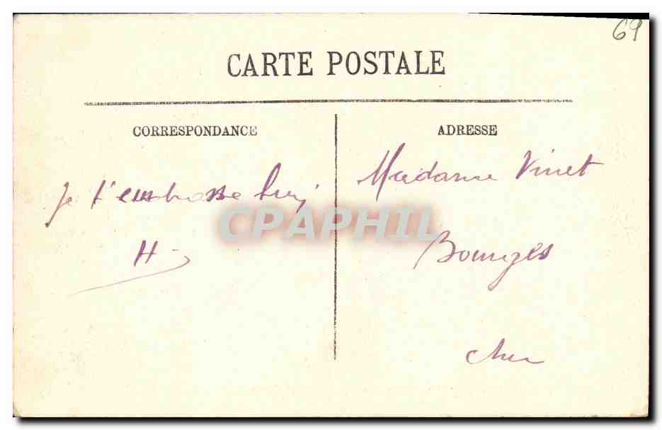 CPA Lyon La Saone Lion — Verso