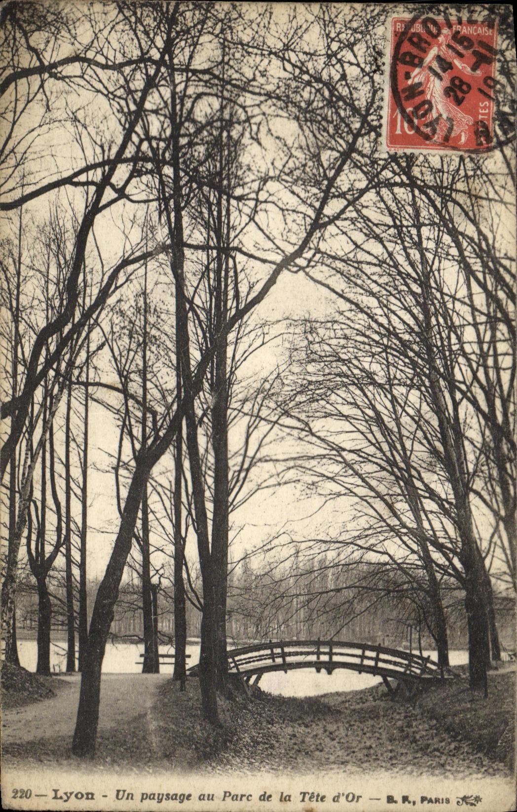 Lyon - Un paysage au Parc de la Tête d'Or — B. R., PARIS