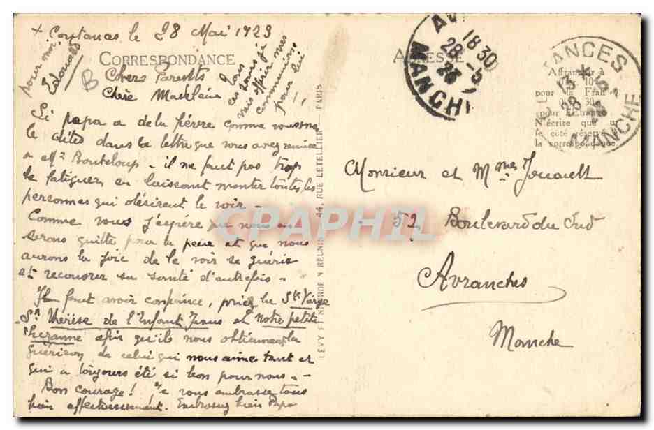 CPA Coutances Panorama Vers le Grand Seminaire — Rückseite