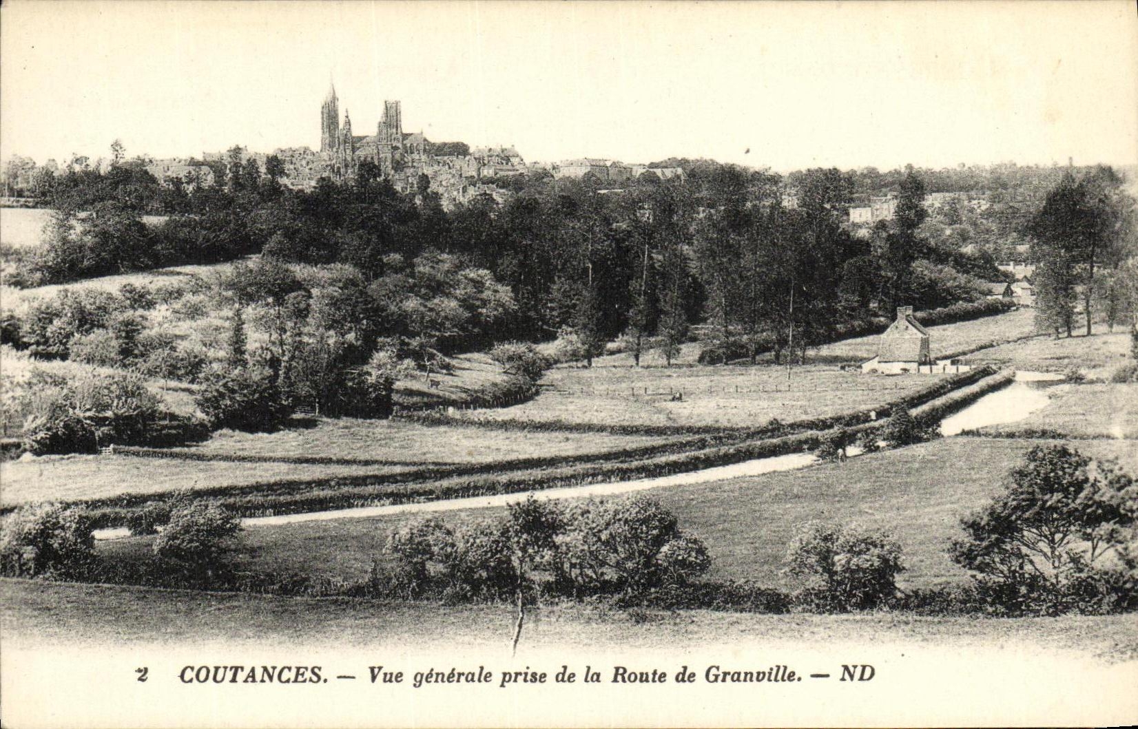 CPA Coutances Vue Generale Prise de la Route De Granville