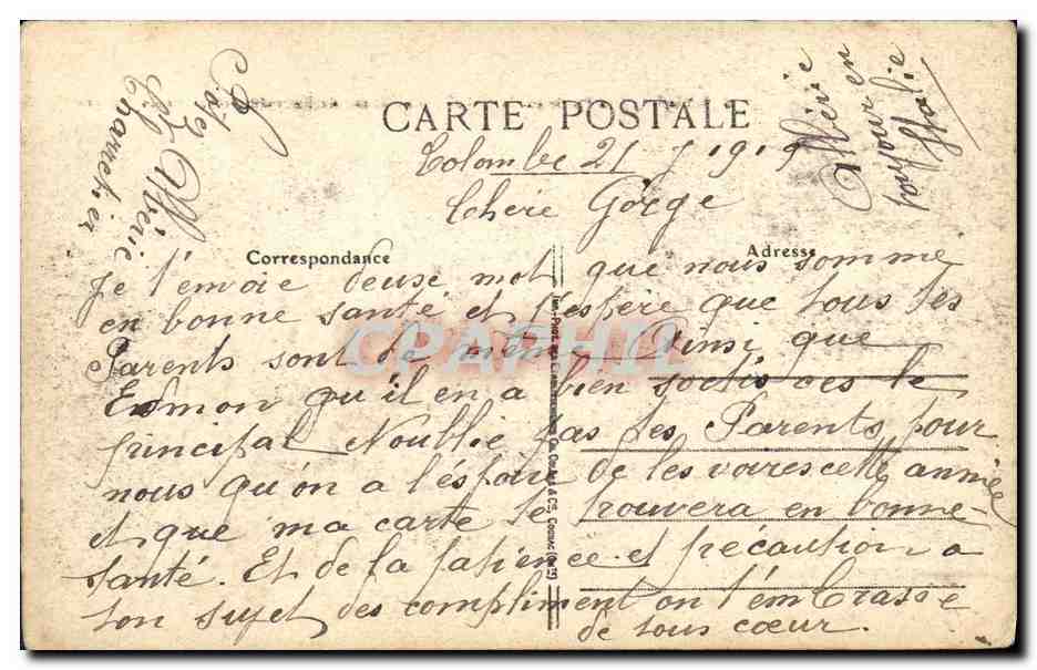 CPA Lyon Les Ponts sur la Saone Le Coteau de Fouviere et la Croix Rousse — Verso