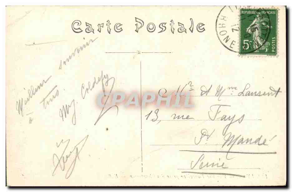 LYON — Vue sur Fourvière prise des Charteux — E.R. — Verso