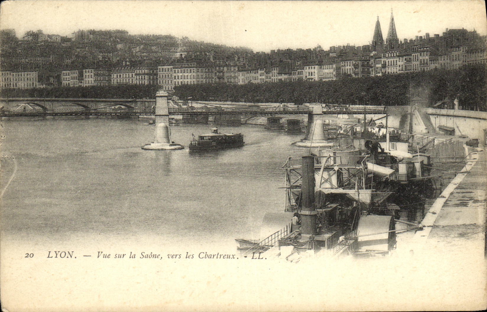 LYON — Vue sur la Saône, vers les Chartreux — LL, n°20