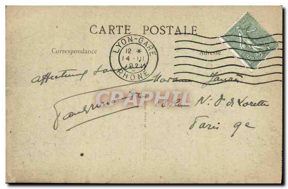 Lyon - Pont de l'Université et Faculté des Lettres et Sciences — B.F. n°2 — Verso